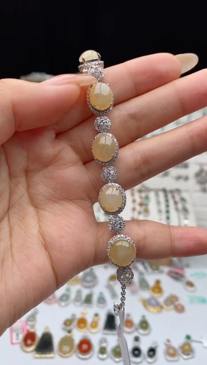 银S925镶嵌戒指翡翠天然A货翡翠