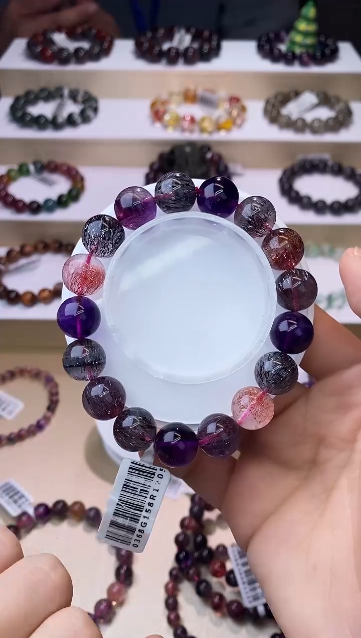 【闪购商品】水晶手链未镶嵌黑加仑超七单圈12m+