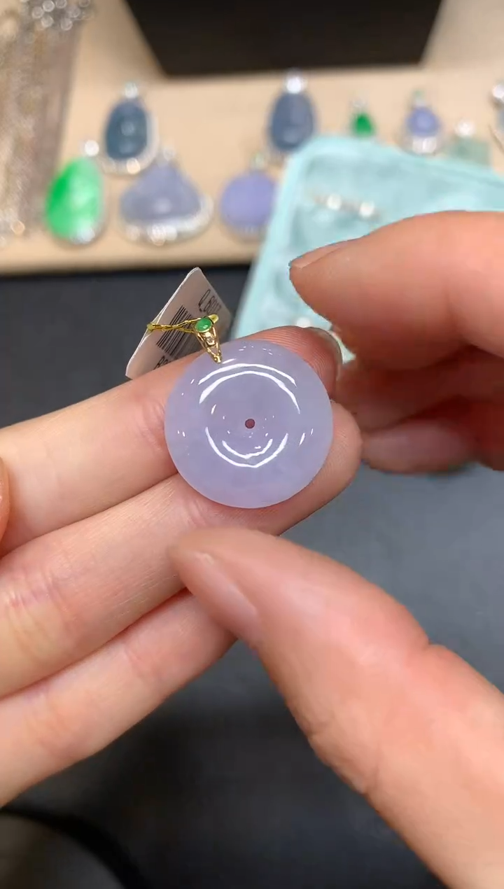 【闪购商品】翡翠颈饰18K金镶嵌平安扣【无服务费多样性发其一