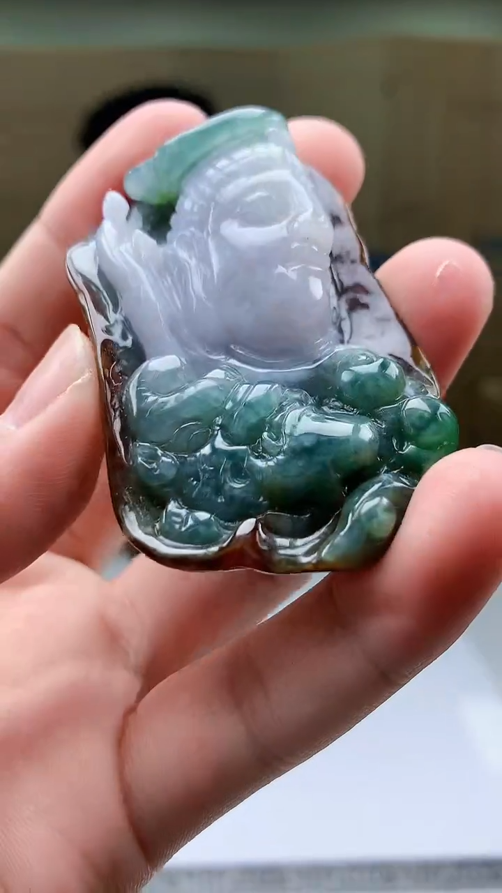 【闪购商品】定制翡翠未镶嵌4969bb-毛货挂件163