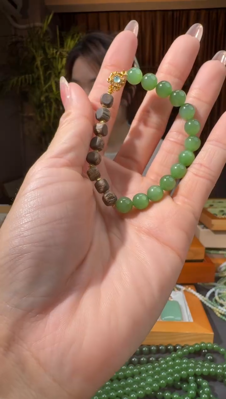 和田玉18K金镶嵌颈饰148黄设计5.28多样性拍一发一