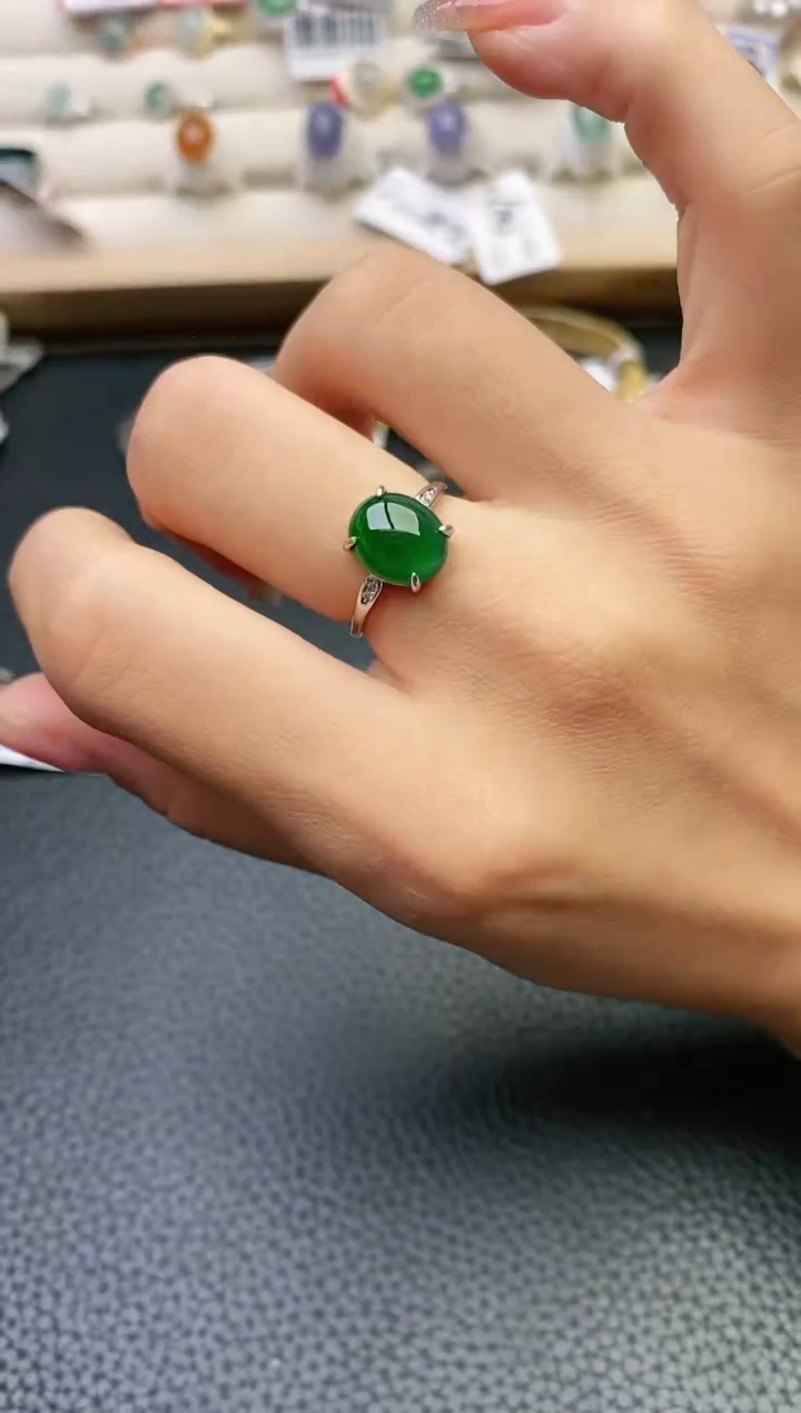 【闪购商品】翡翠戒指银S925镶嵌11111