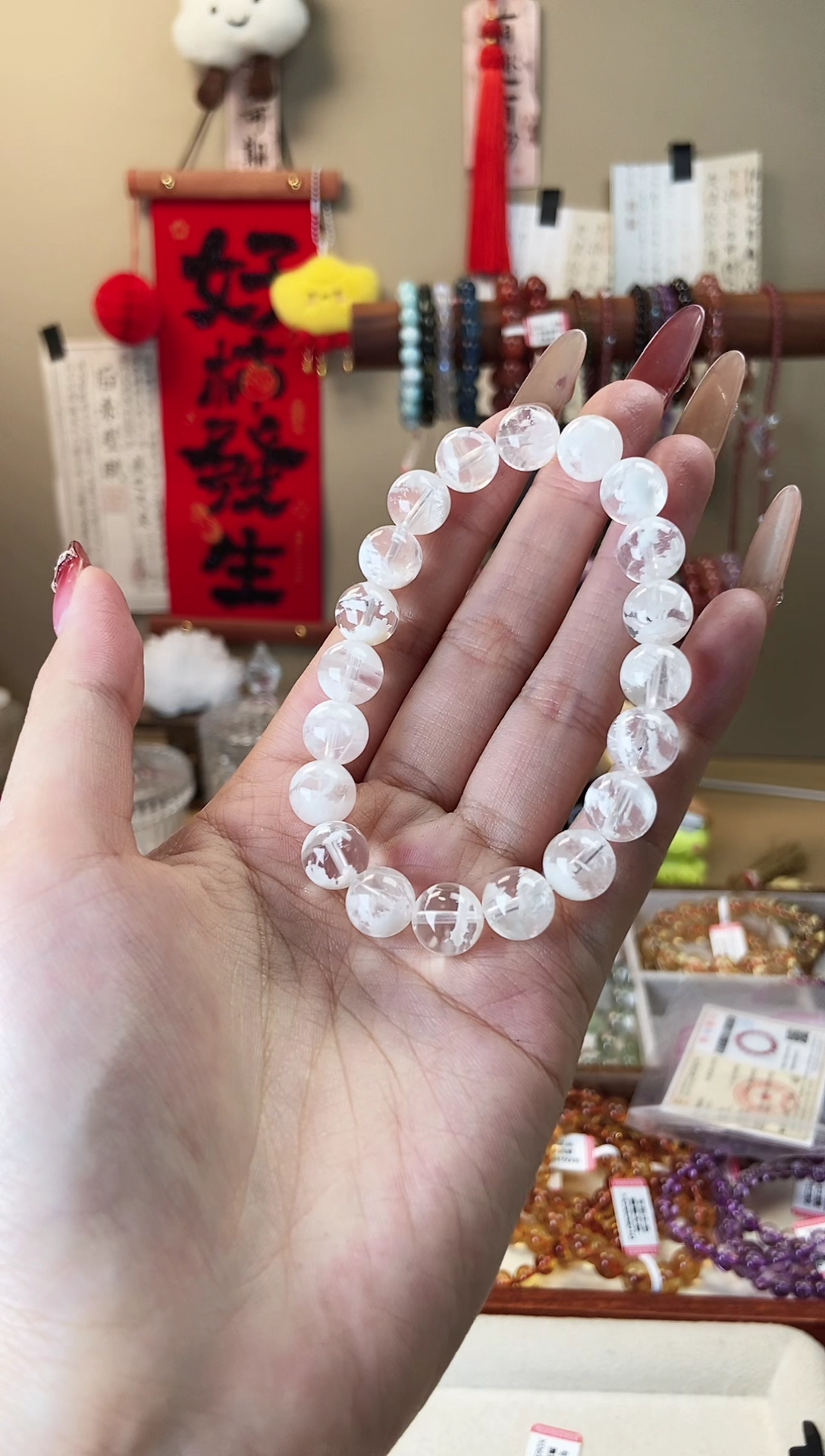 【闪购商品】水晶手串未镶嵌10mm雪花幽灵