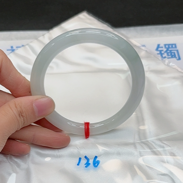 【圈口57~58】缅甸A货翡翠手镯天然玉镯女款天空蓝手镯880-136