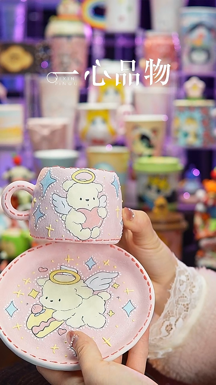 杯子瓷S82景德镇手工手绘杯子摆件