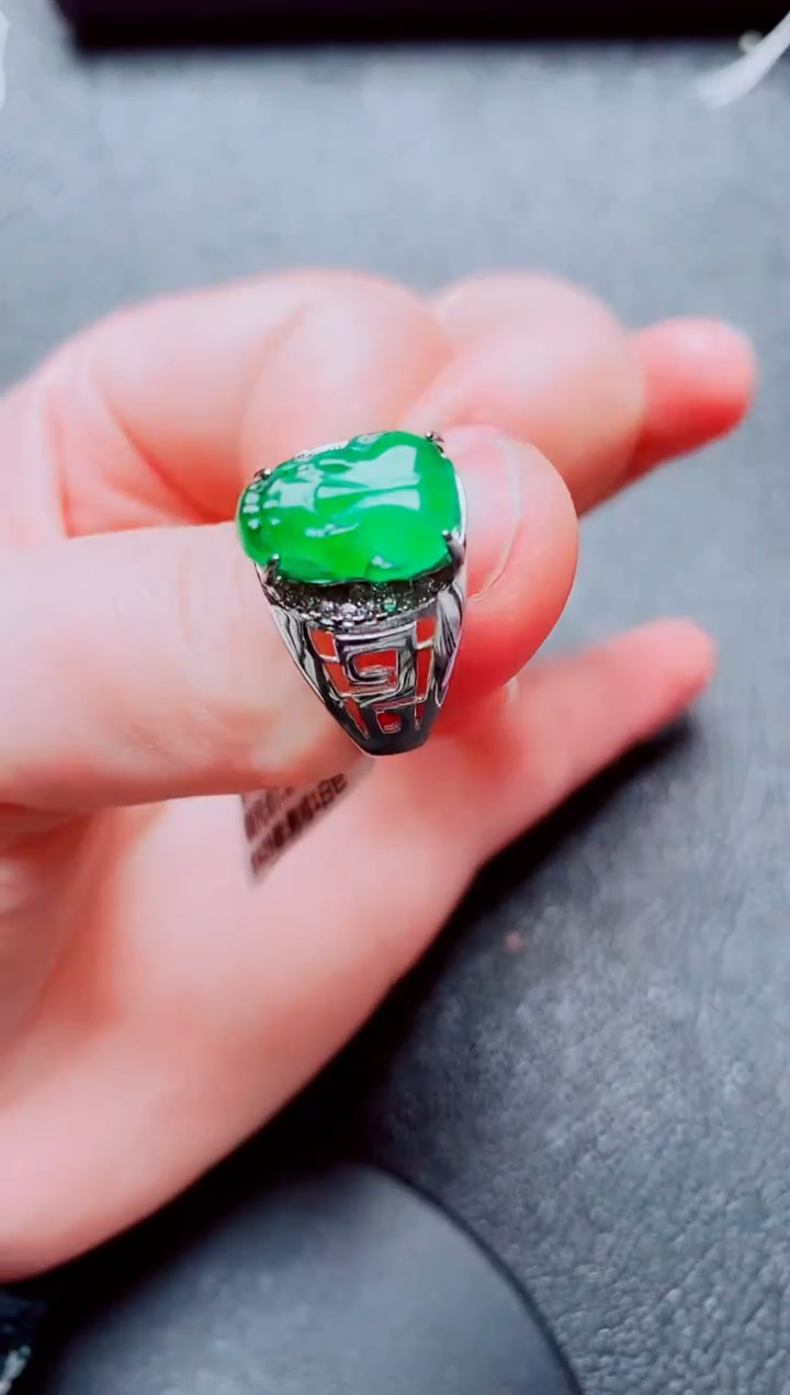 银S925镶嵌戒指翡翠11111