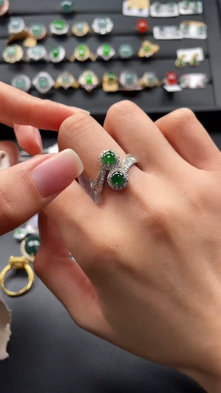 【闪购商品】翡翠戒指银S925镶嵌5476575