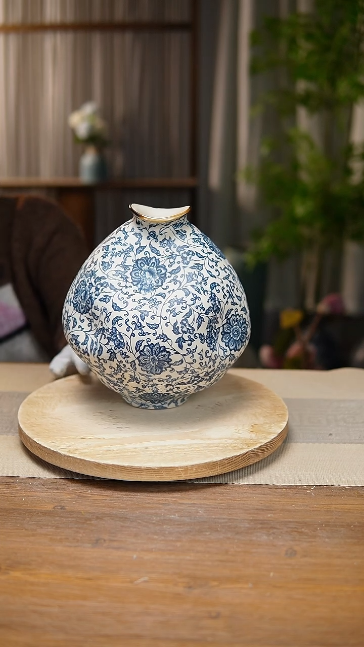 【闪购商品】陶瓷花器青花瓷缠枝莲大肚