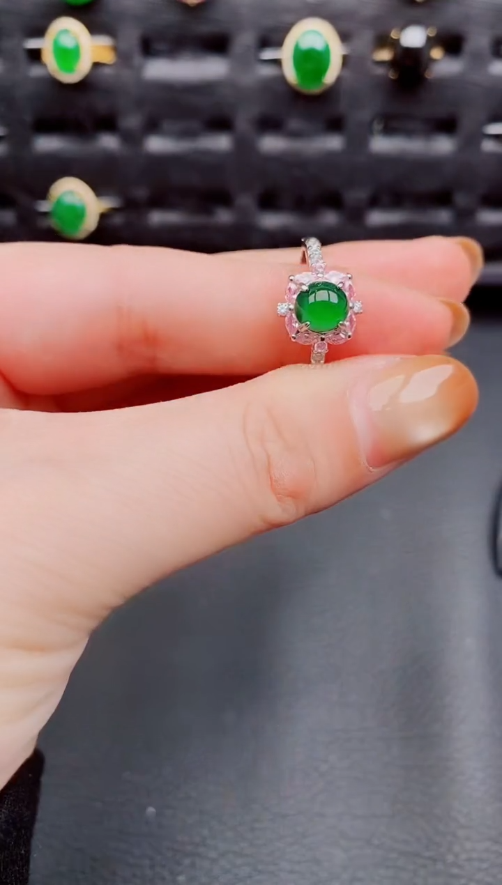 【闪购商品】翡翠戒指银S925镶嵌天然a货翡翠199