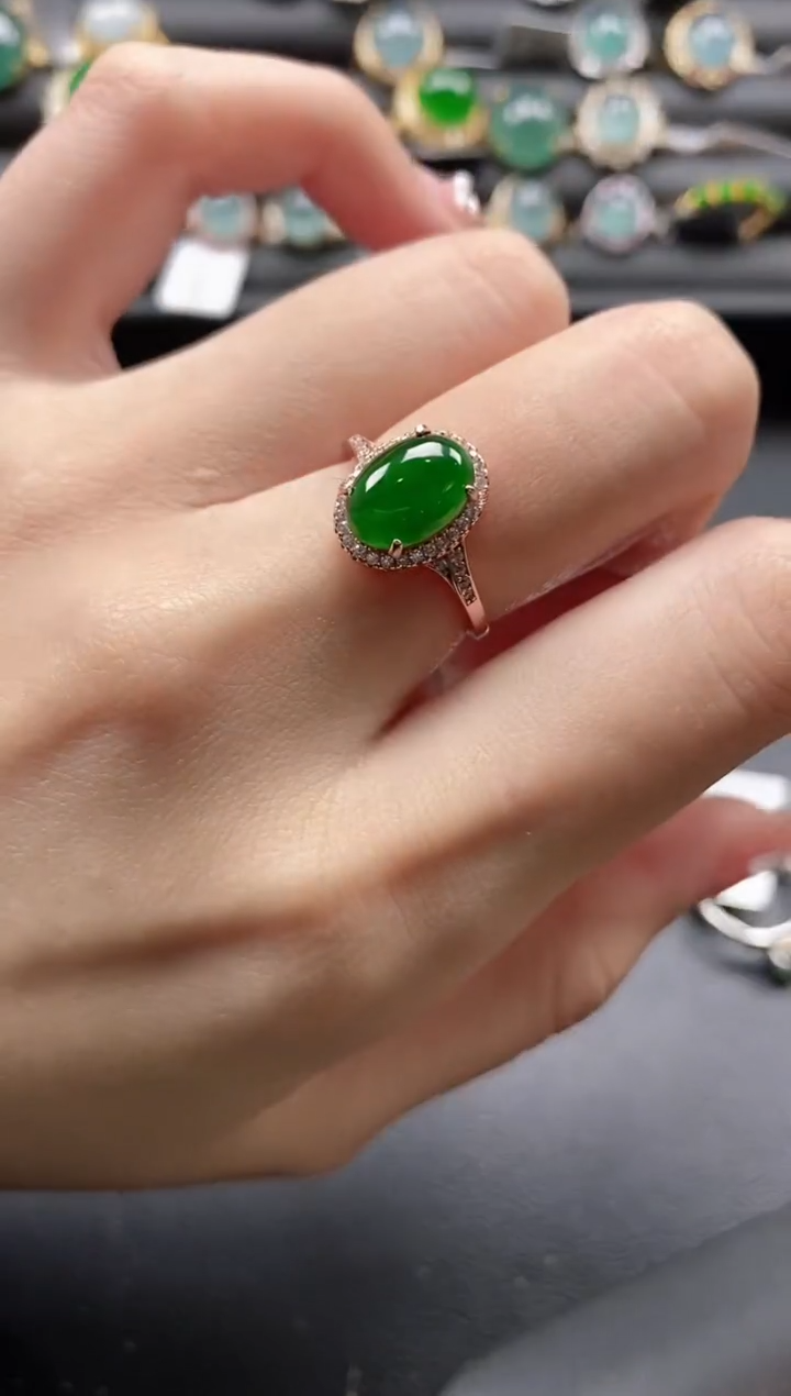 【闪购商品】翡翠戒指银S925镶嵌11111