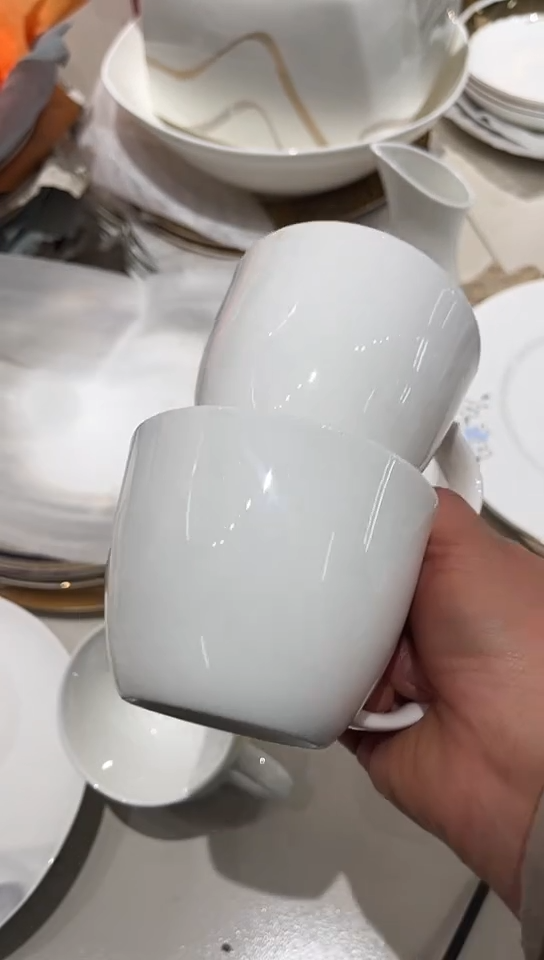 瓷杯子2个隆达骨瓷白瓷