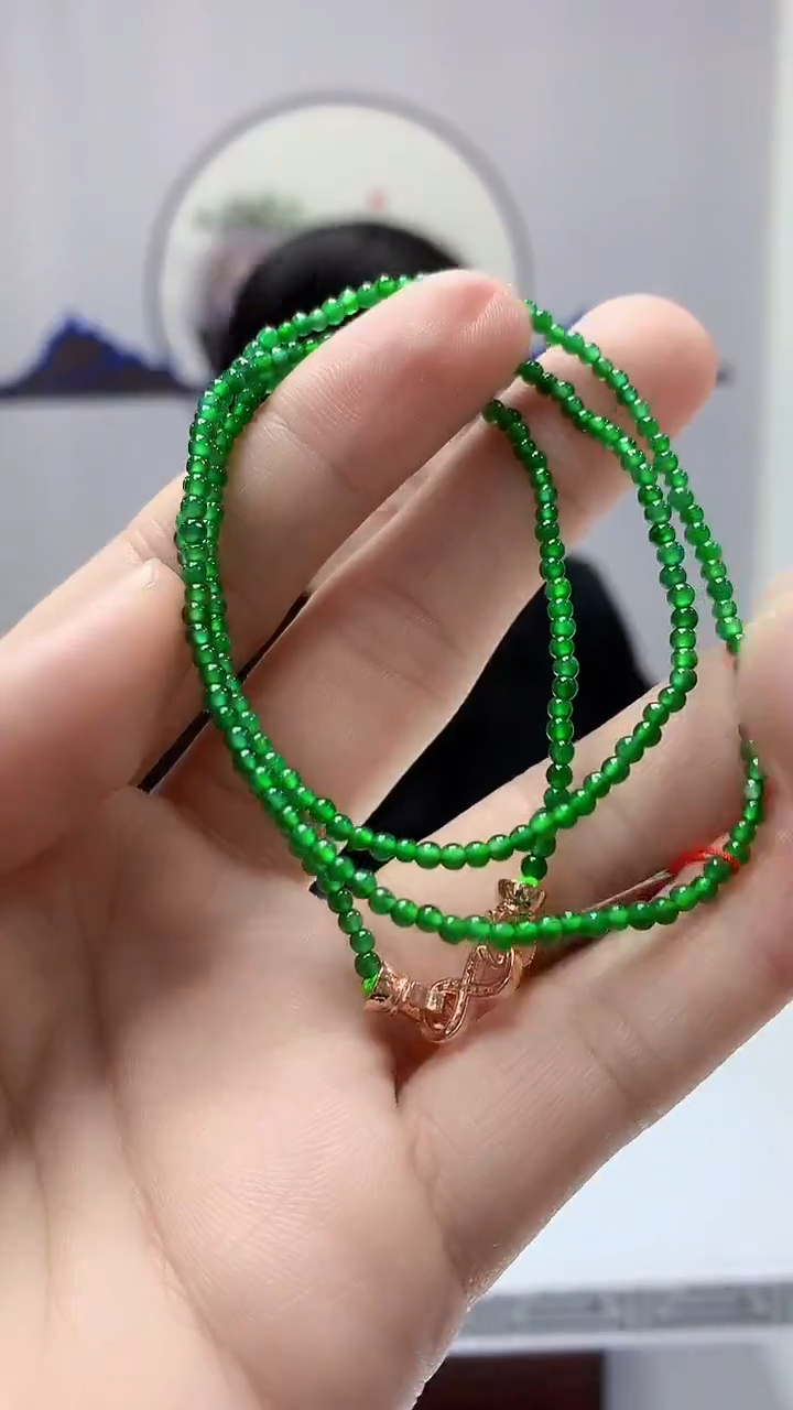 【闪购商品】定制翡翠未镶嵌4852bb-毛货珠链45