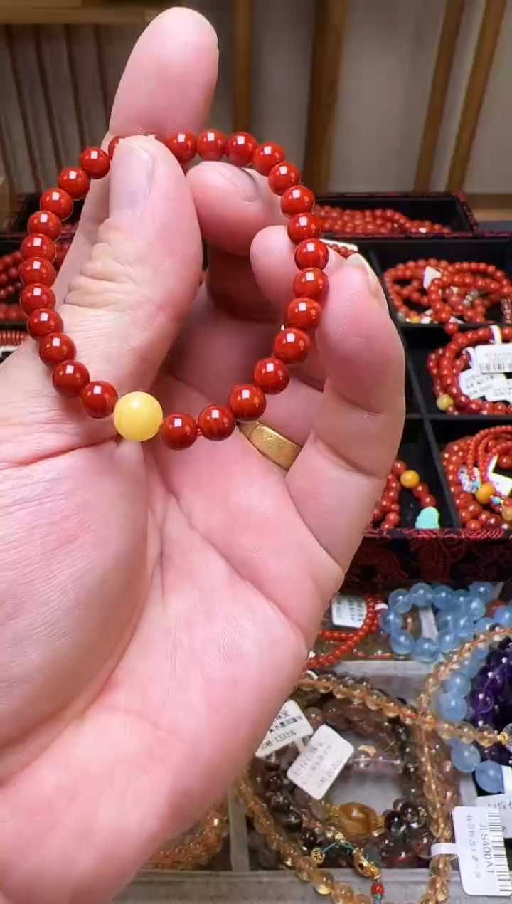 未镶嵌手串玛瑙/玉髓红玛瑙单圈手串
