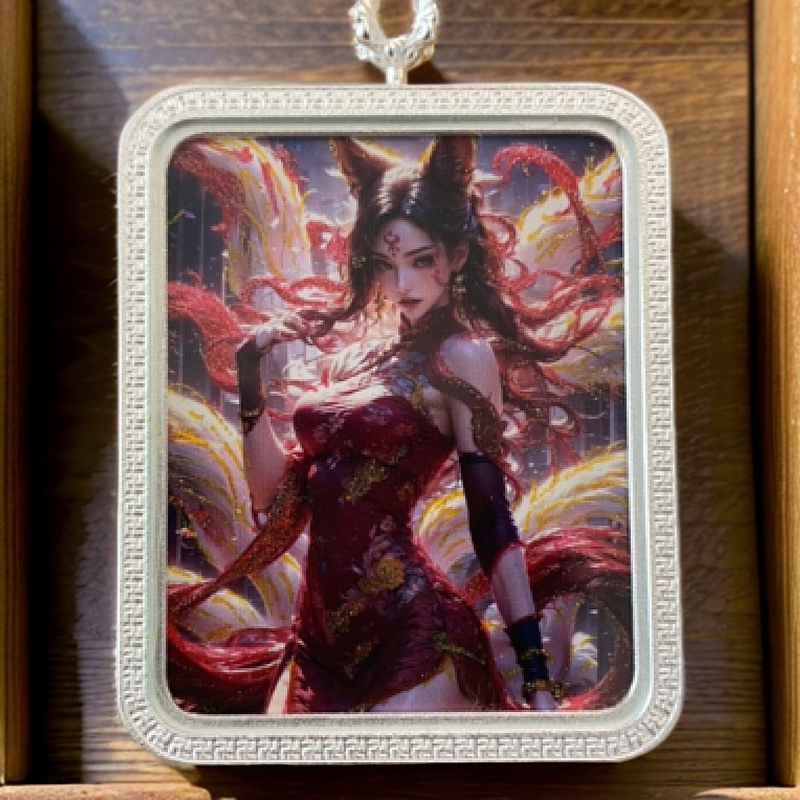 九尾红狐娘娘唐卡