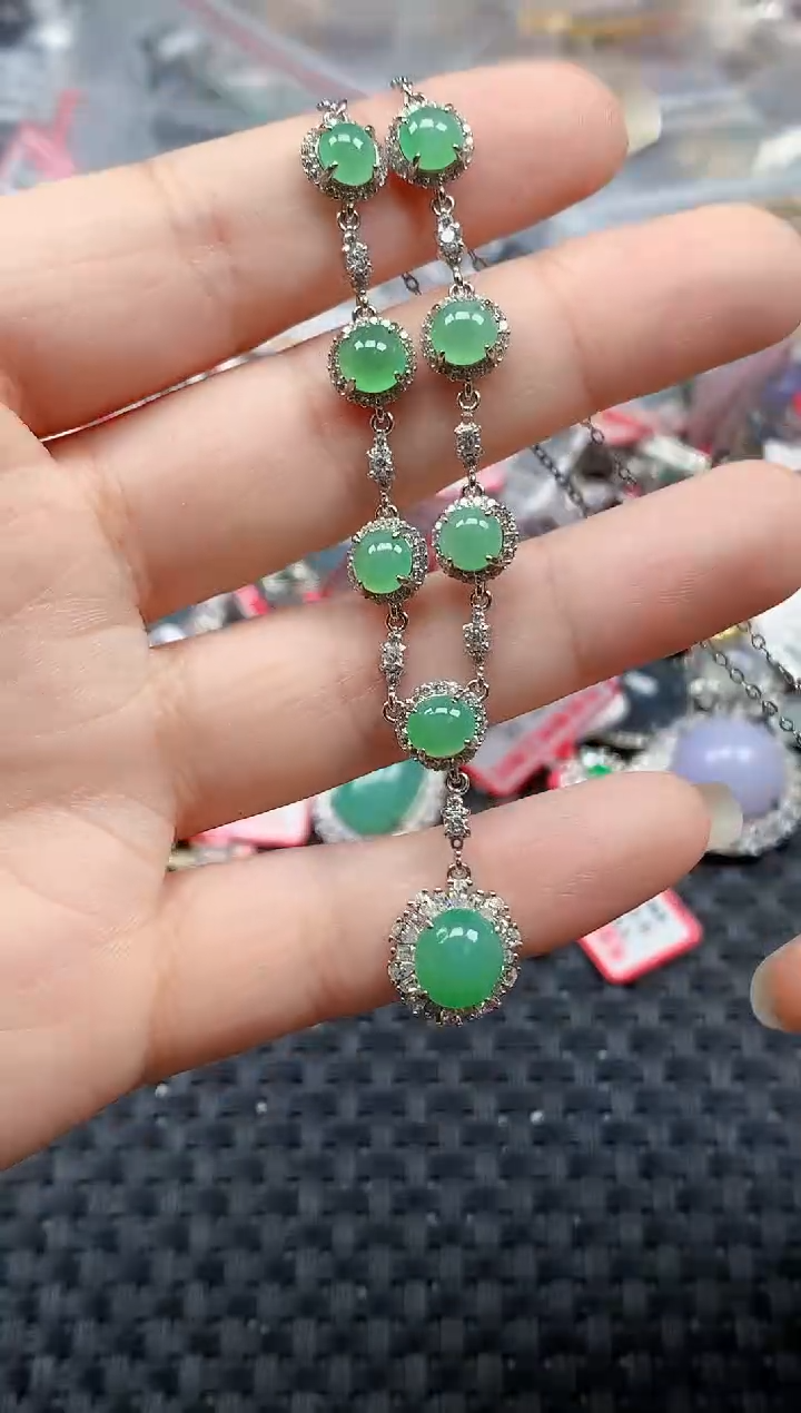 银S925镶嵌戒指翡翠天然A货缅甸翡翠