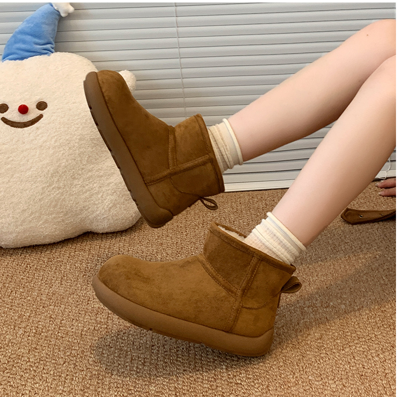 图案轻职风雪地靴冬季潮流风极简风棉鞋学院风2591 