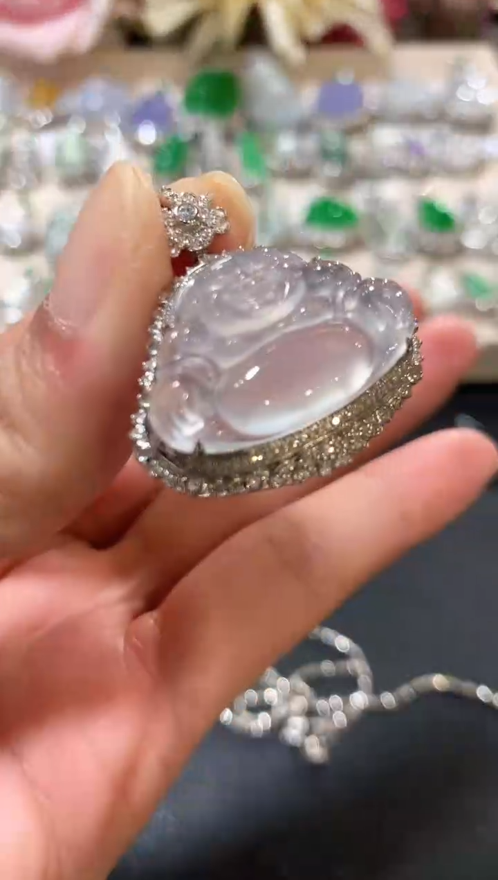 吊坠(不含链)18K金镶嵌翡翠z83  