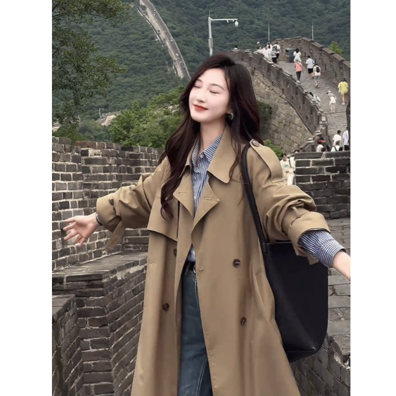 今年流行爆款风衣女款2025春秋季新款大衣高个子气质风衣外套韩系