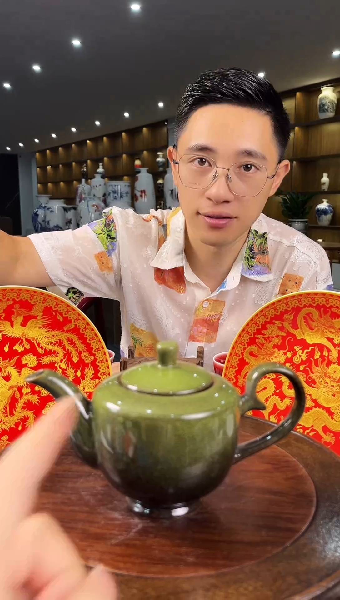 壶景德镇陶瓷颜色釉绿色壶