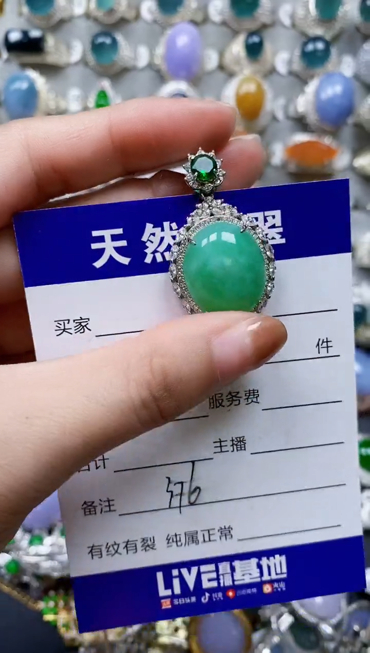 【闪购商品】翡翠颈饰银S925镶嵌0376