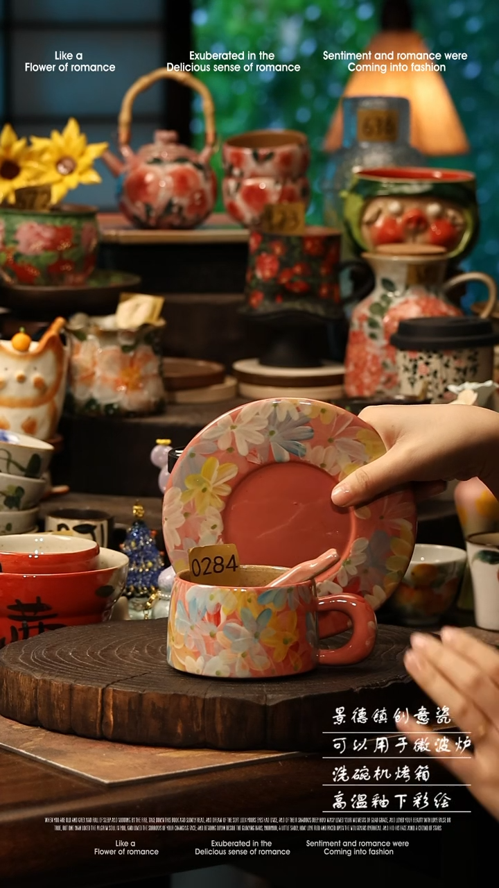 陶瓷景德镇高温釉下彩手工手绘款式@A0284@