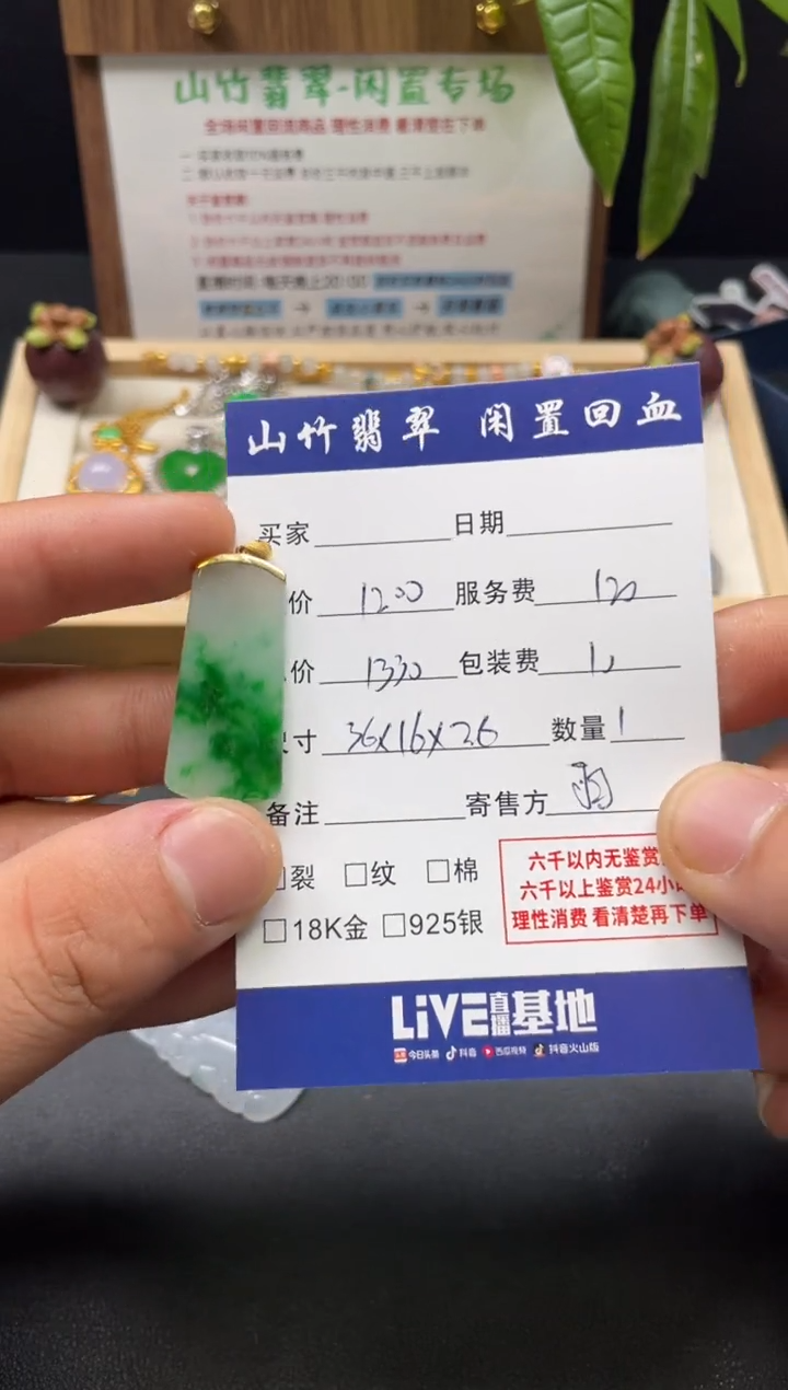 颈饰18K金镶嵌翡翠3002906