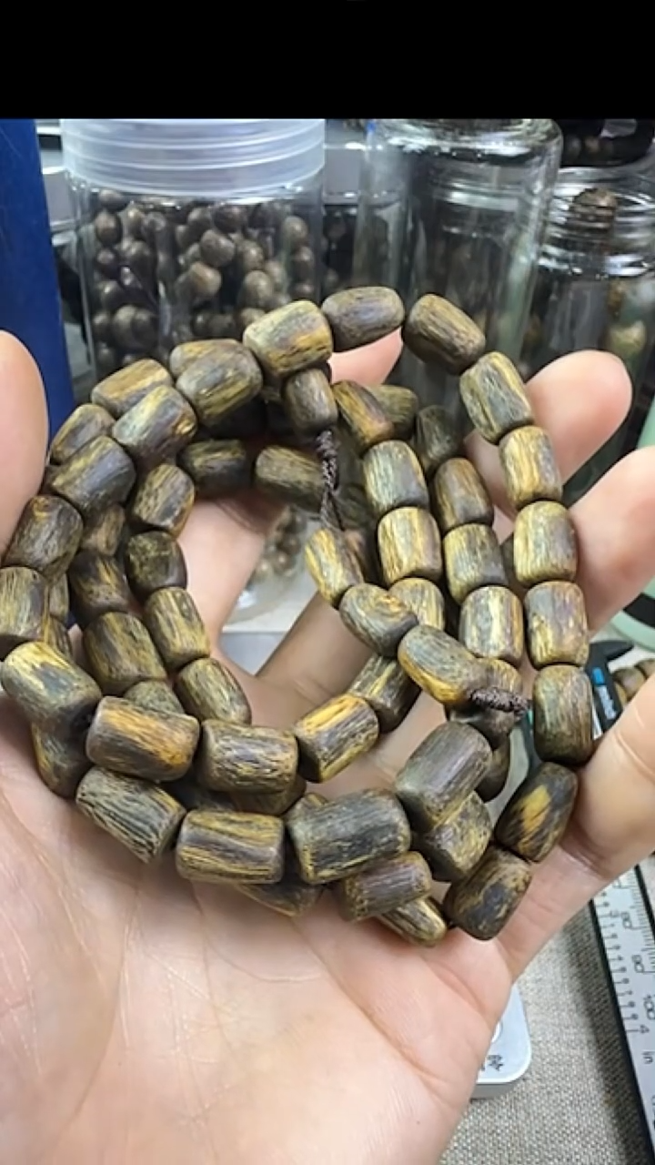 沉香手串东*狼海南沉香种植绿棋沉水多圈43克