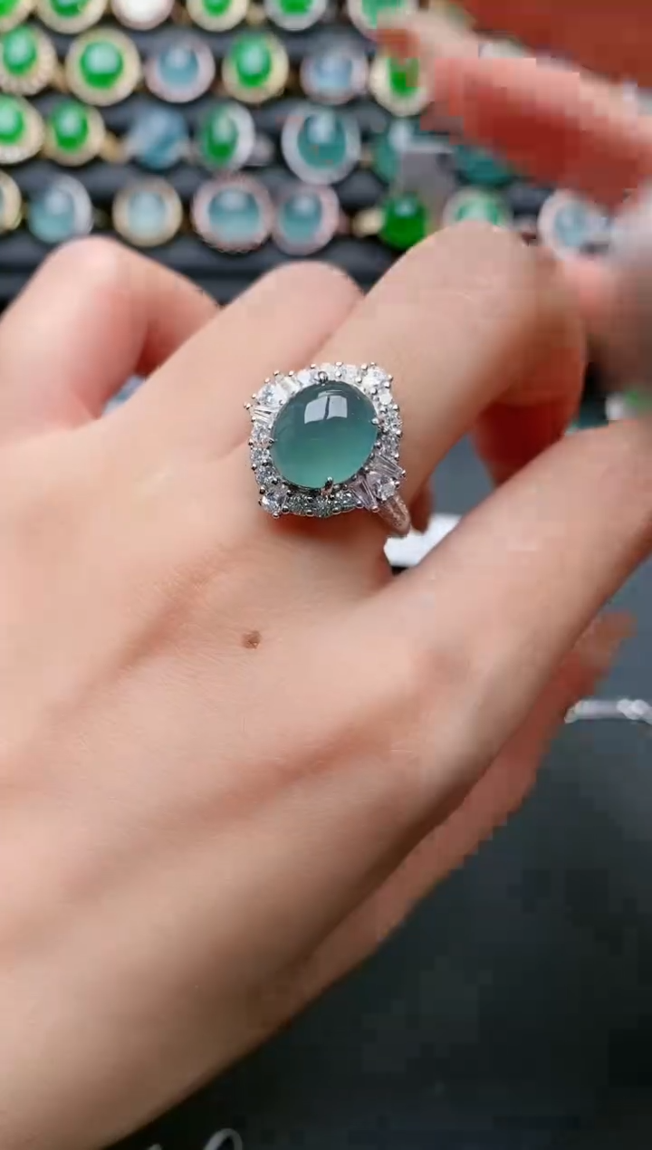 【闪购商品】翡翠戒指银S925镶嵌1111