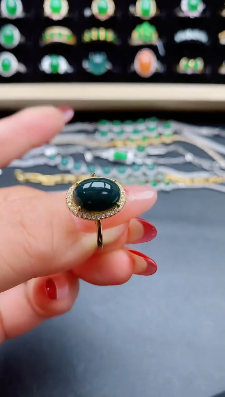 【闪购商品】翡翠戒指银S925镶嵌321321