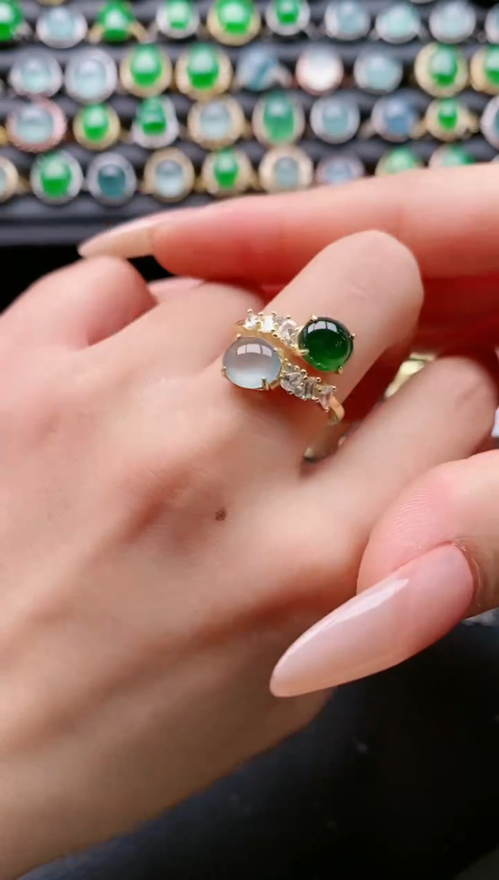 【闪购商品】翡翠戒指银S925镶嵌1111111