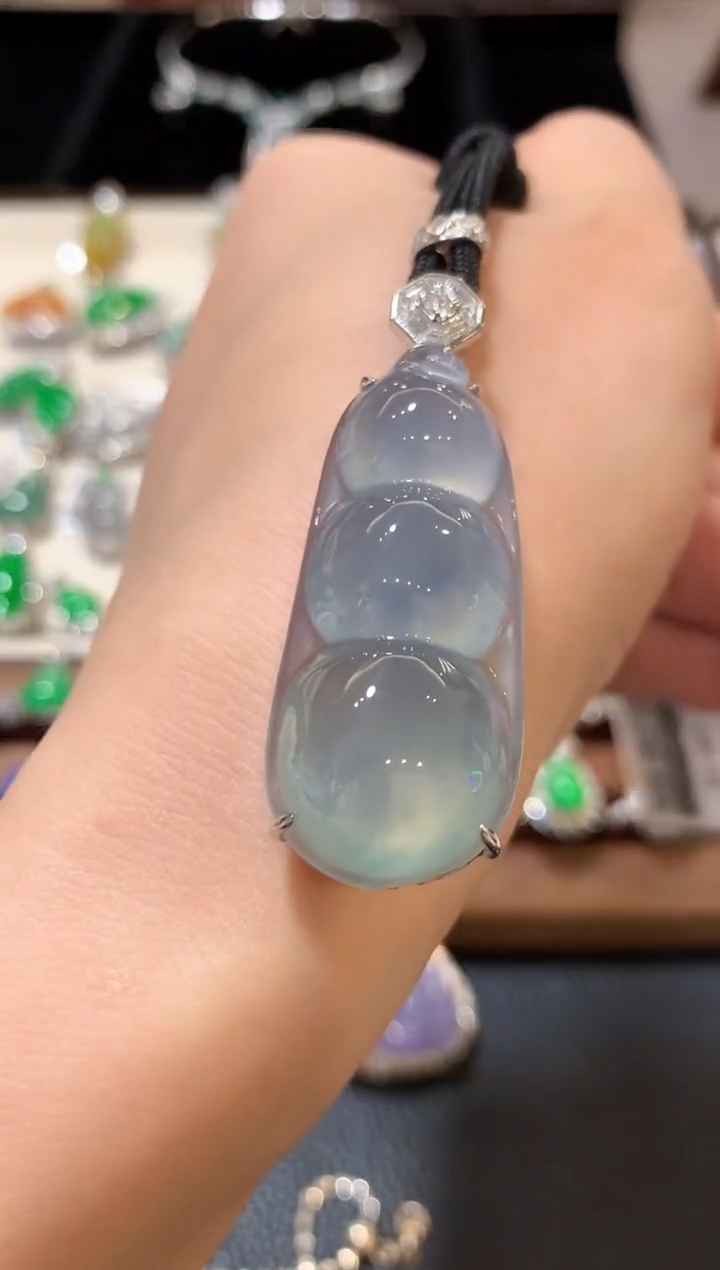 吊坠(不含链)18K金镶嵌翡翠m57   