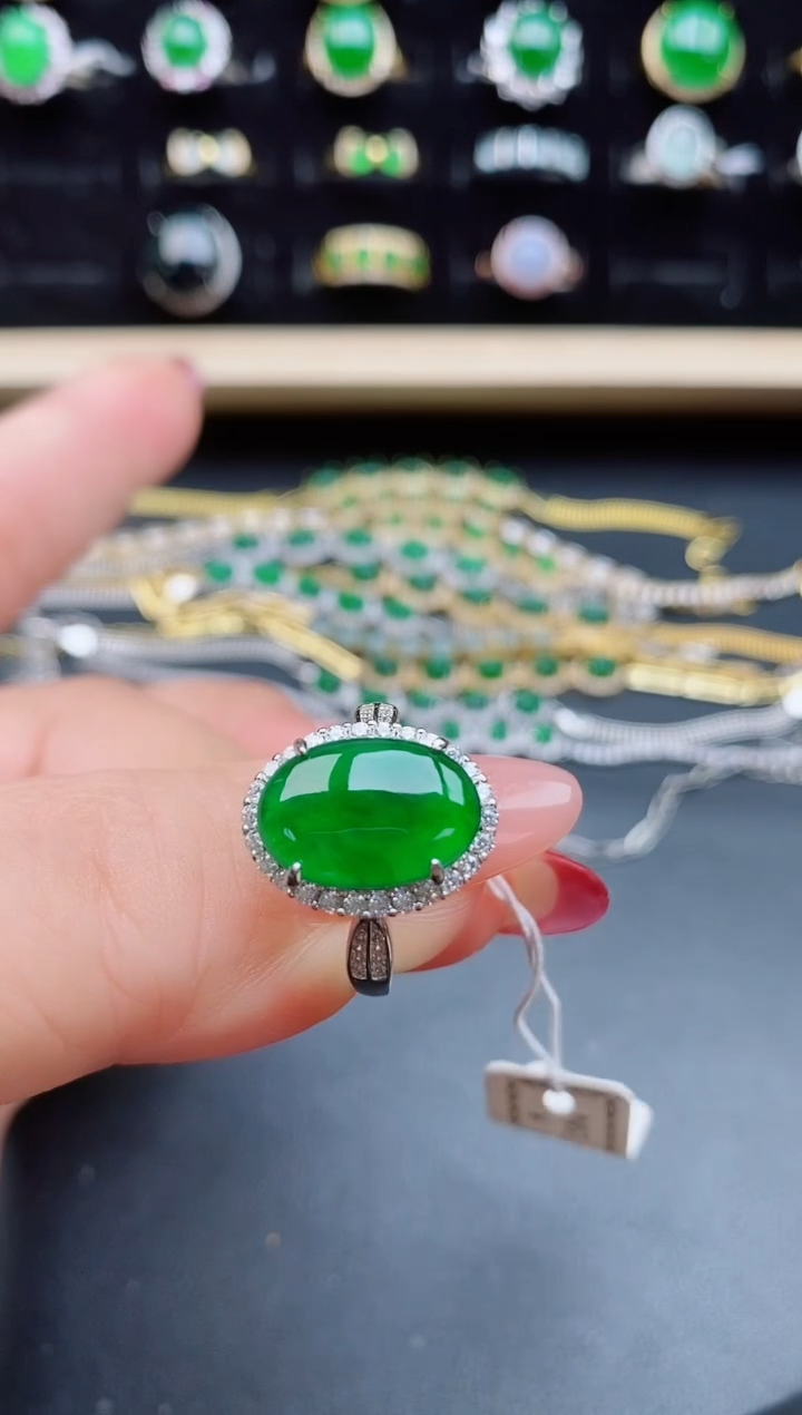 【闪购商品】翡翠戒指银S925镶嵌5080550