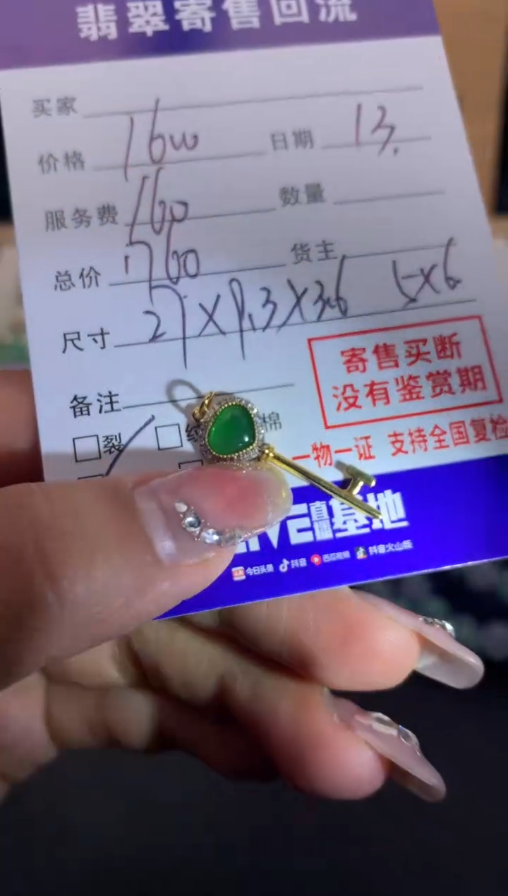 【闪购商品】翡翠颈饰18K金镶嵌10124468