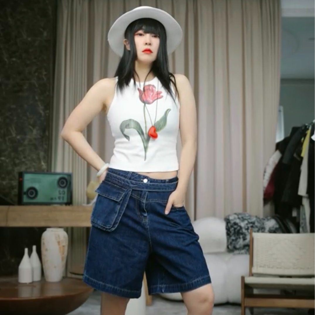 infobyfive福利夏季新款百搭时尚郁金香花朵背心NF0502209