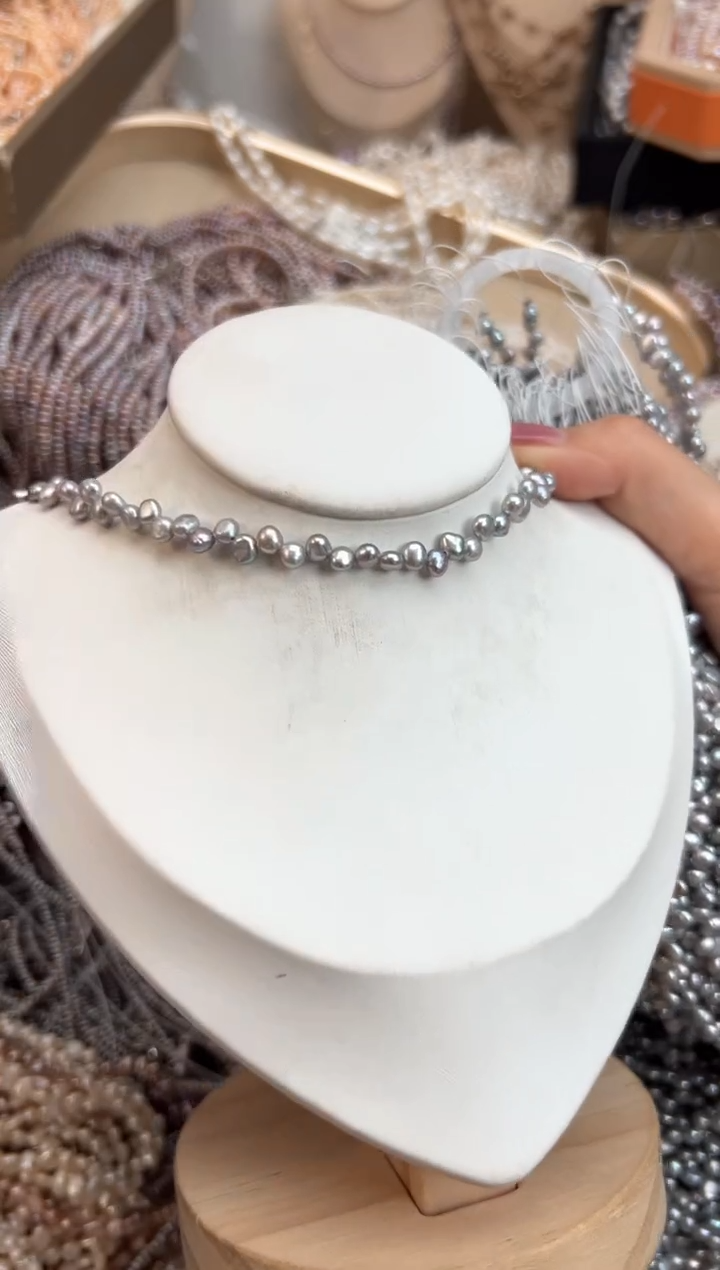 未镶嵌福利淡水珍珠无核*强光珍珠花瓣项链（多样性发一）