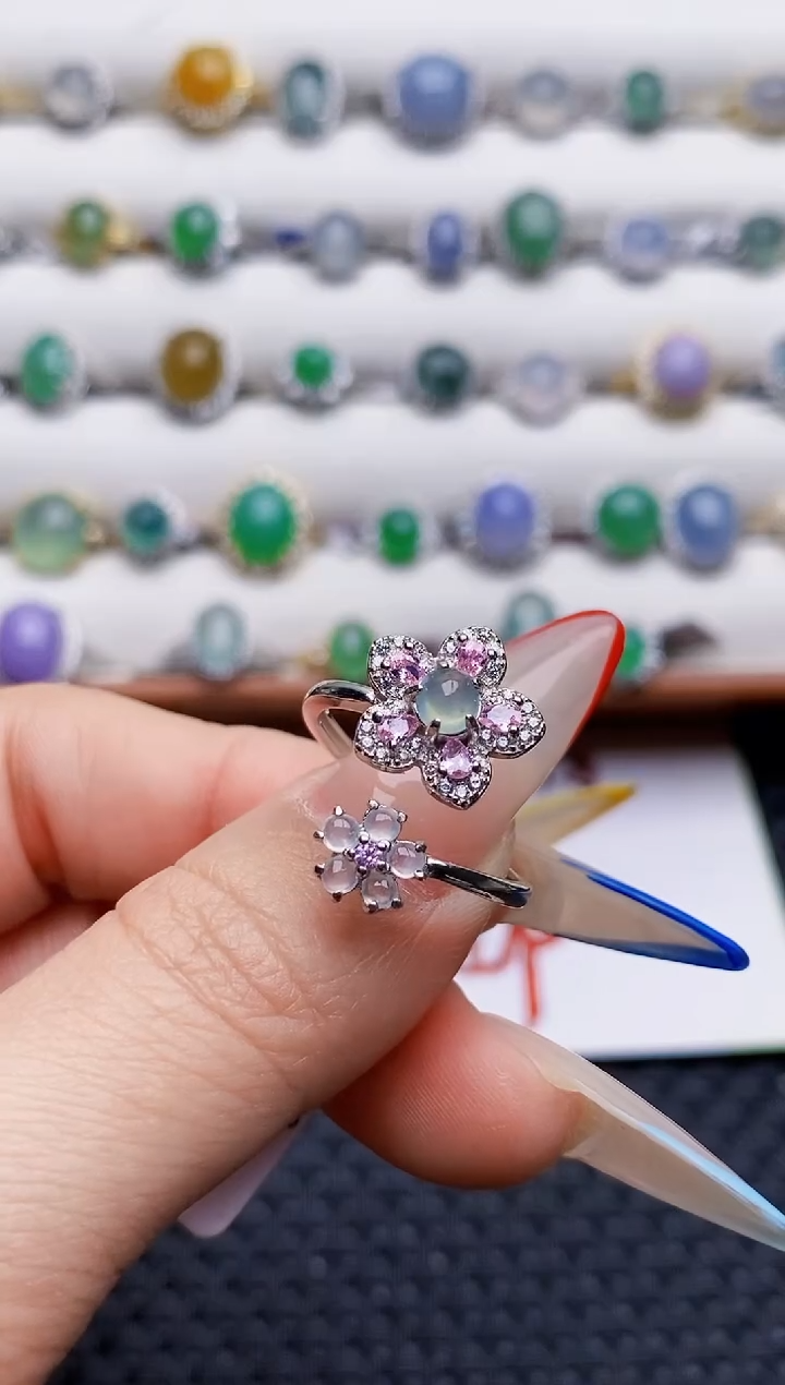 银S925镶嵌戒指翡翠5946