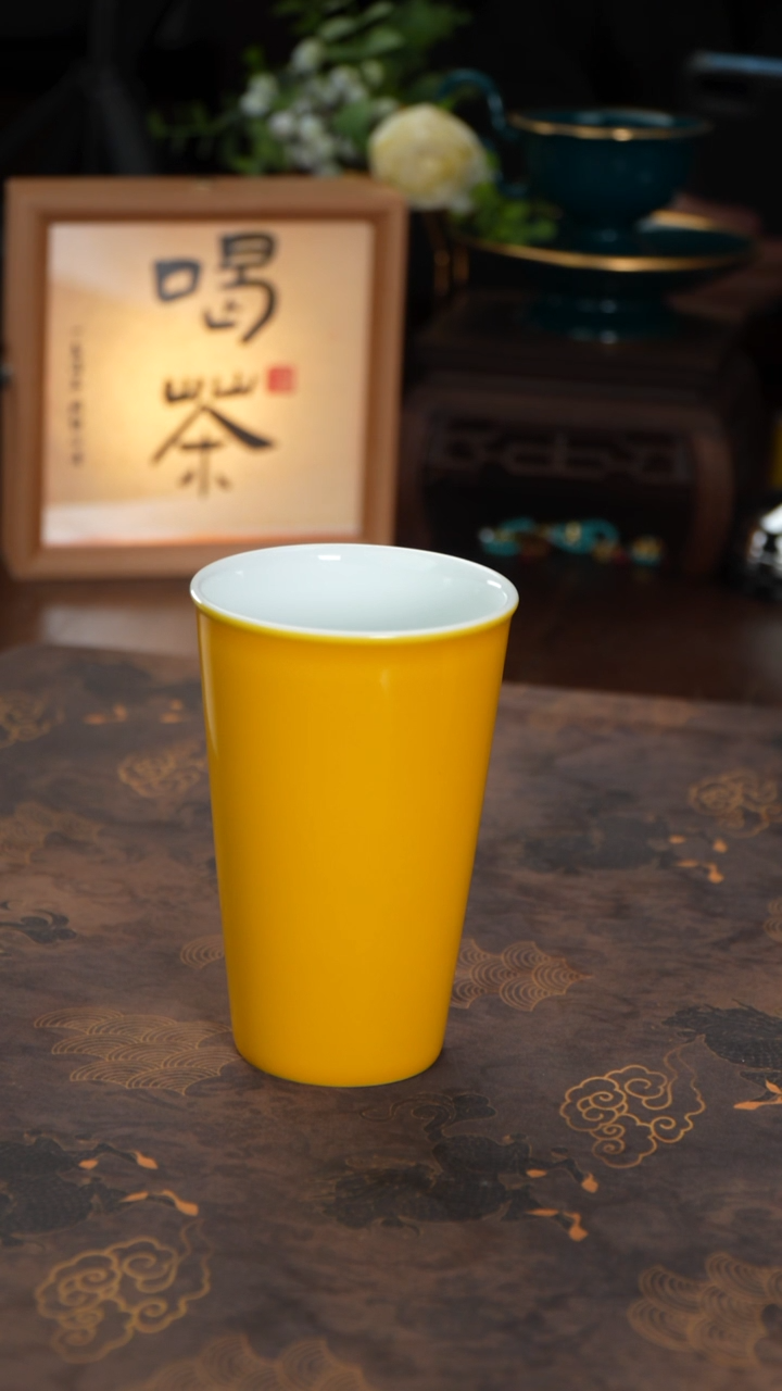 丰瑶高温颜色釉鸡油黄釉可乐杯