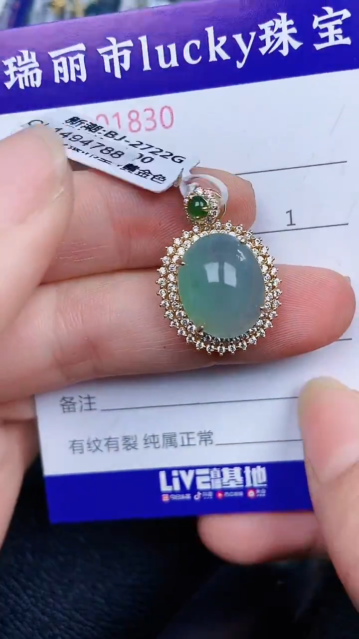 颈饰银S925镶嵌翡翠1830