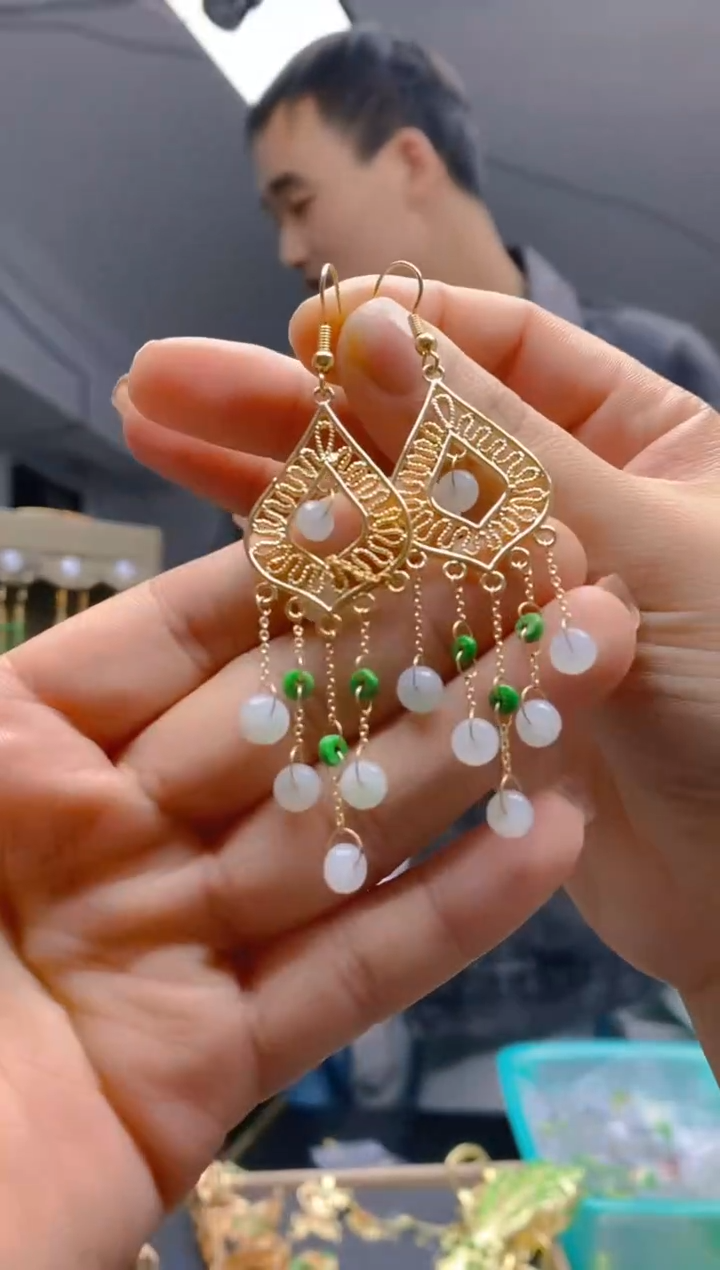 【闪购商品】翡翠耳饰合金0120翡翠耳钩