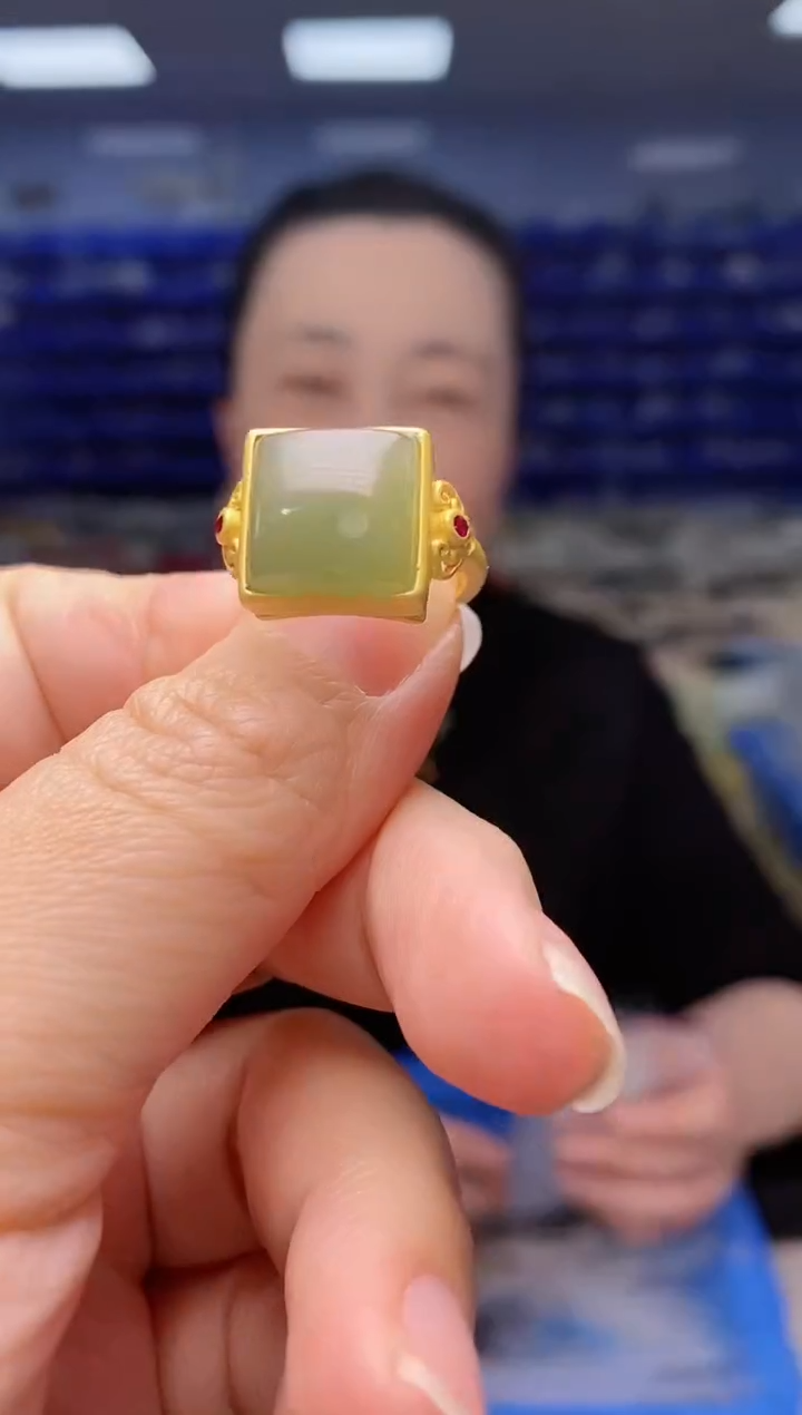 【闪购商品】和田玉戒指银S925镶嵌   JZ0945