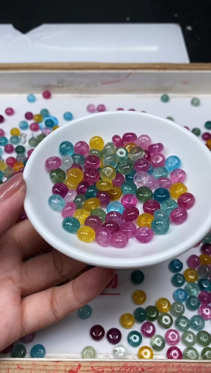 散珠未镶嵌碧玺D31 彩虹碧玺5×8mm20个8元