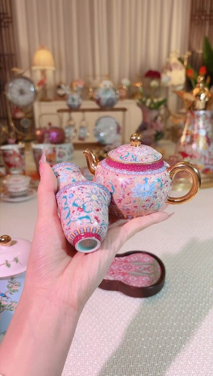 【闪购商品】瓷花开盛世-1壶2杯