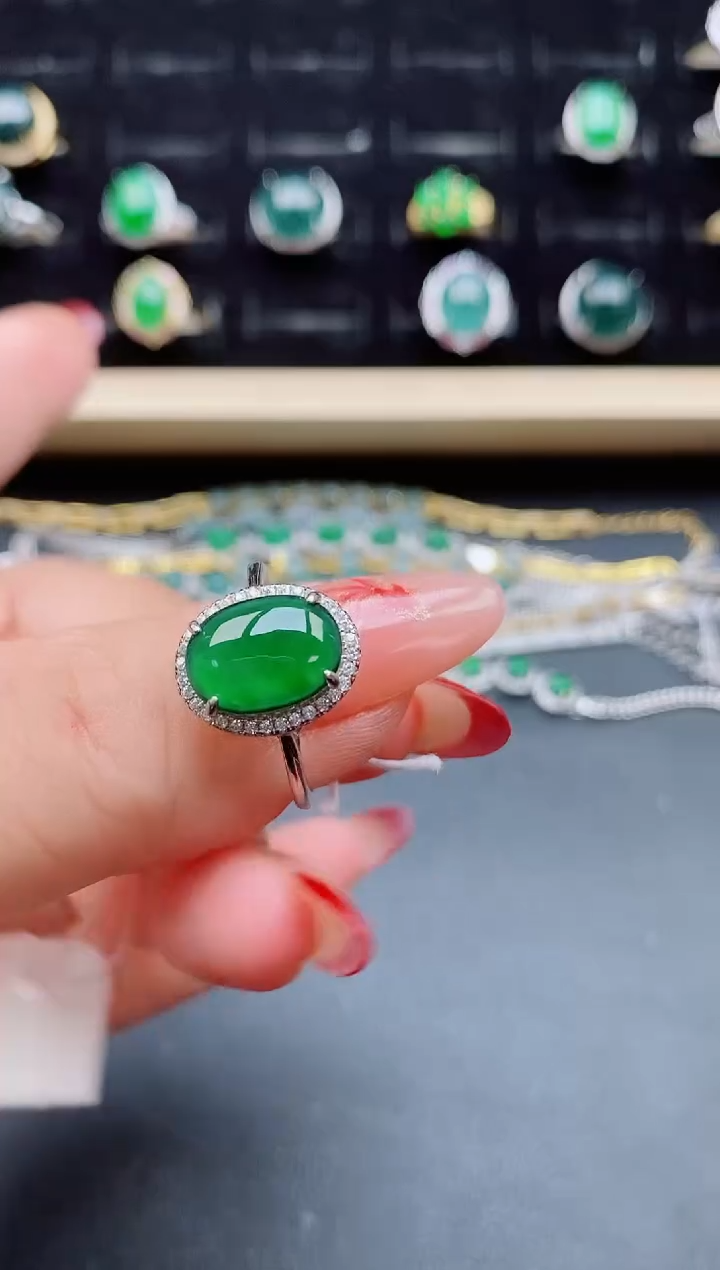 【闪购商品】翡翠戒指银S925镶嵌5080085