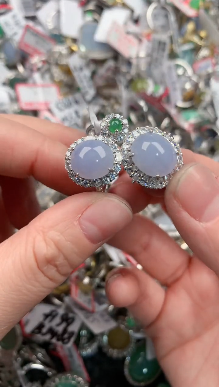 银S925镶嵌戒指翡翠999                 7