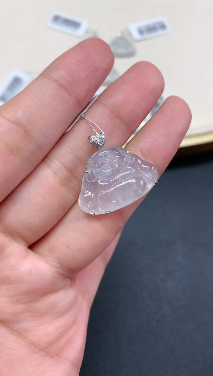 【闪购商品】翡翠吊坠(不含链)18K金镶嵌W182|3980