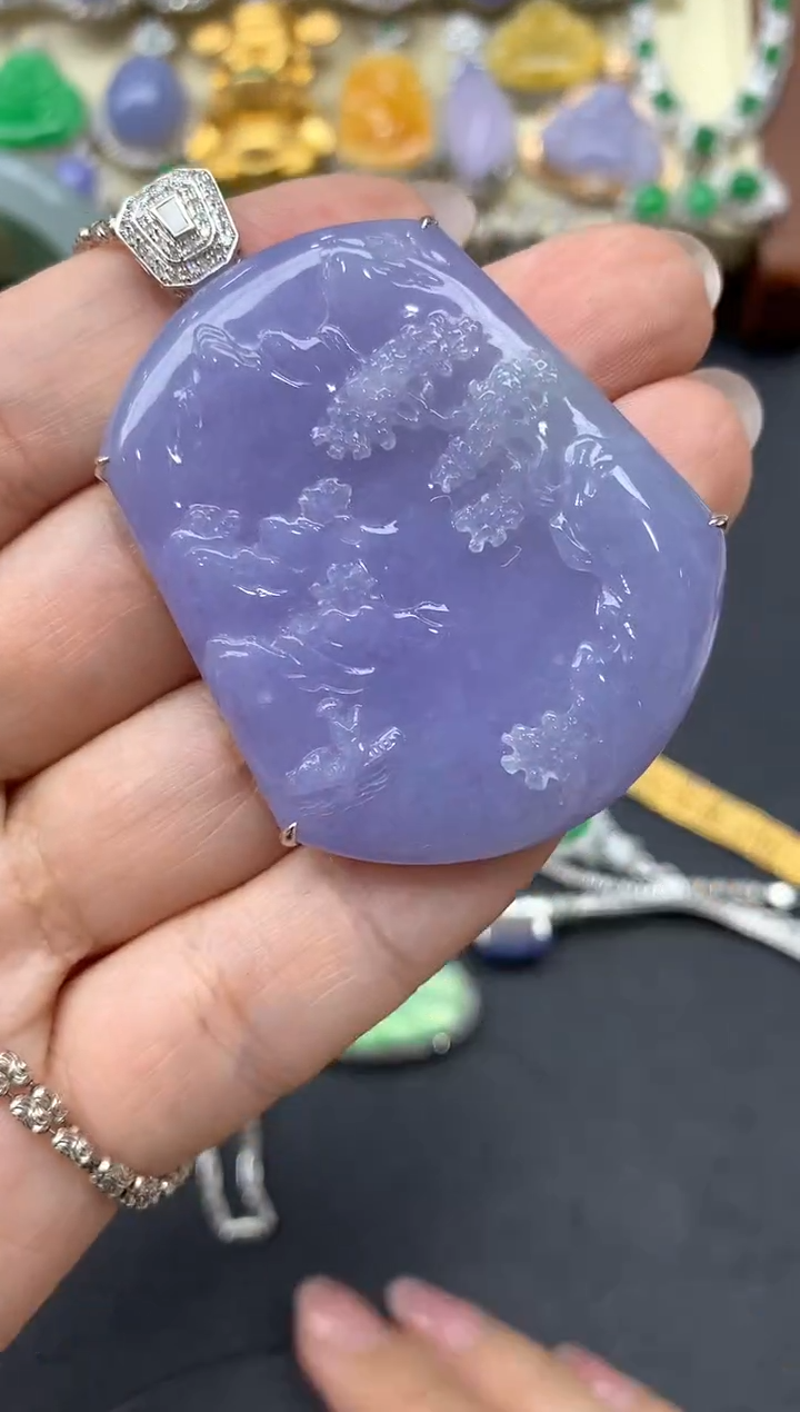 【闪购商品】翡翠颈饰18K金镶嵌507-中国好珍宝-不含链子