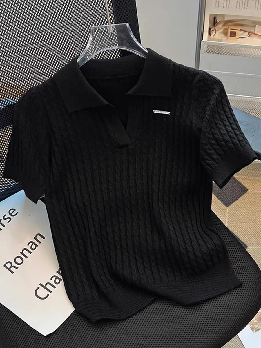 针织上衣大码宽松显瘦短袖T恤