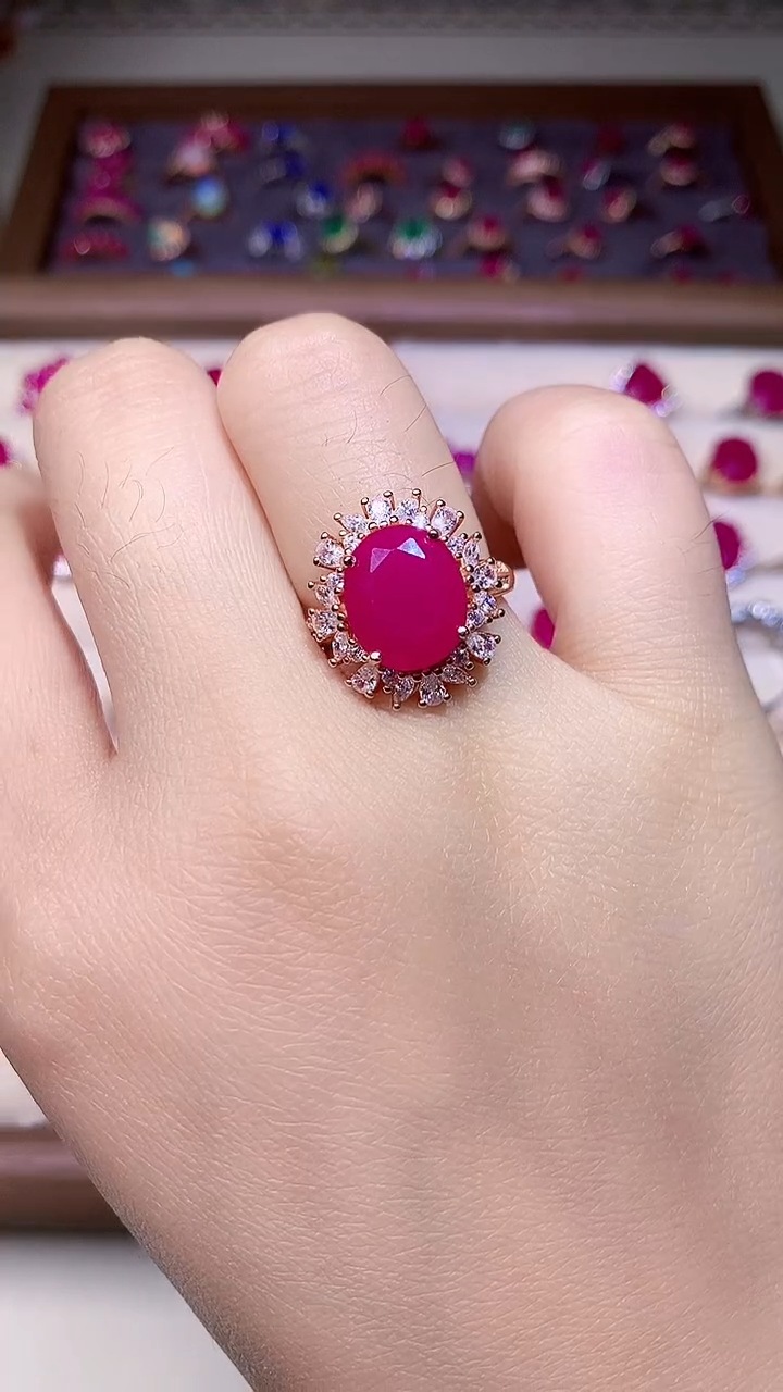 【闪购商品】红宝石戒指银S925镶嵌000