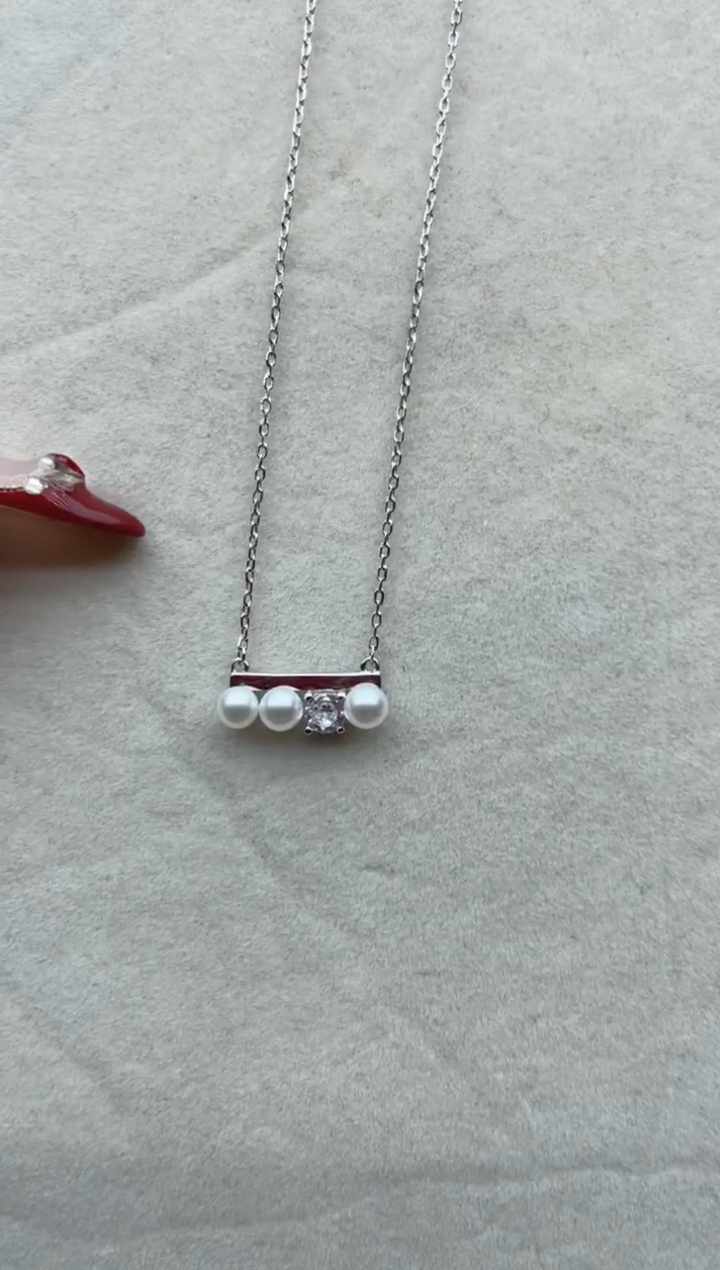 【闪购商品】淡水珍珠套链银S925镶嵌Y71