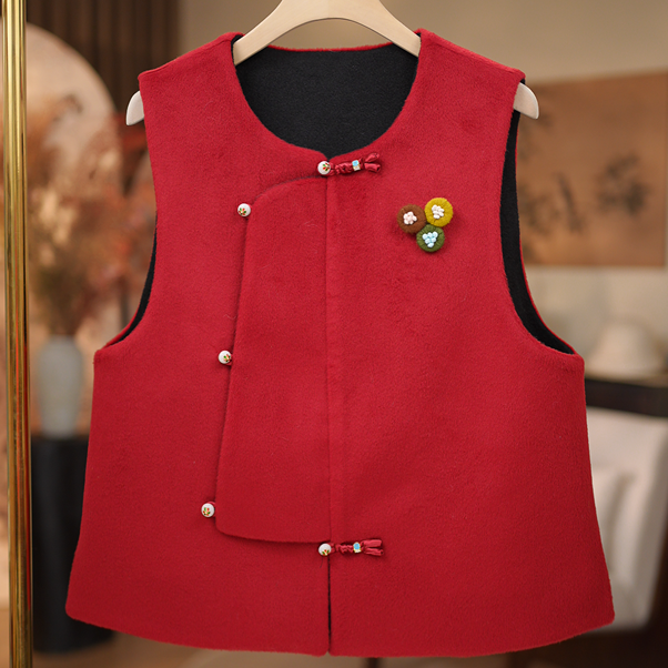 【红韵-双面马甲】新款上新简约款国风加厚双面马甲6562